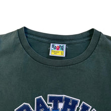 Load image into Gallery viewer, L Bape Green Glitter College Logo Tee Sun Bleached