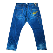Load image into Gallery viewer, 38" Waist XXL Bape Buckle Back Carpenter Distressed Jeans
