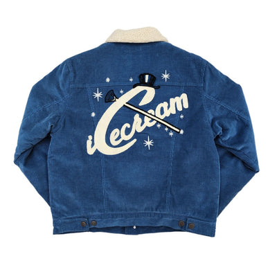 M BBC Ice Cream Corduroy Sherpa Jacket Magic Wand BLUE WHITE