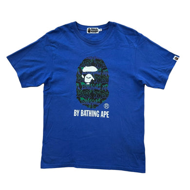 M Bape Tee Big Ape Head Graffiti BLUE