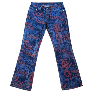 Hysteric Glamour 28" x 28" Love Print Jeans