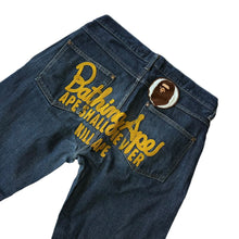 Load image into Gallery viewer, M Bape Jeans Champion Logo Ape Head Denim GOLD