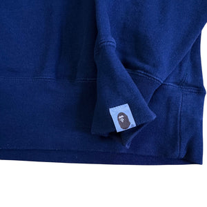 L Bape Navy College Logo Crewneck Sweater