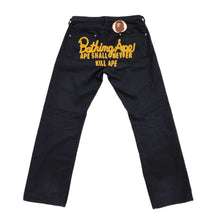 Load image into Gallery viewer, M Bape Jeans Champion Logo Ape Head Denim BLACK GOLD