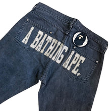 Load image into Gallery viewer, 34&quot; Waist L Bape Spellout Patch Charcoal Jeans