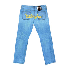 Load image into Gallery viewer, 36" Waist XXL Bape 2008 Slim Taper Embroidered Jeans