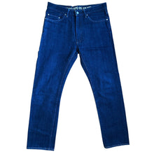 Load image into Gallery viewer, 34" x 32"  L Bape Slim Taper Leather Ape Head Patch Denim