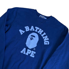 Load image into Gallery viewer, L Bape Navy College Logo Crewneck Sweater