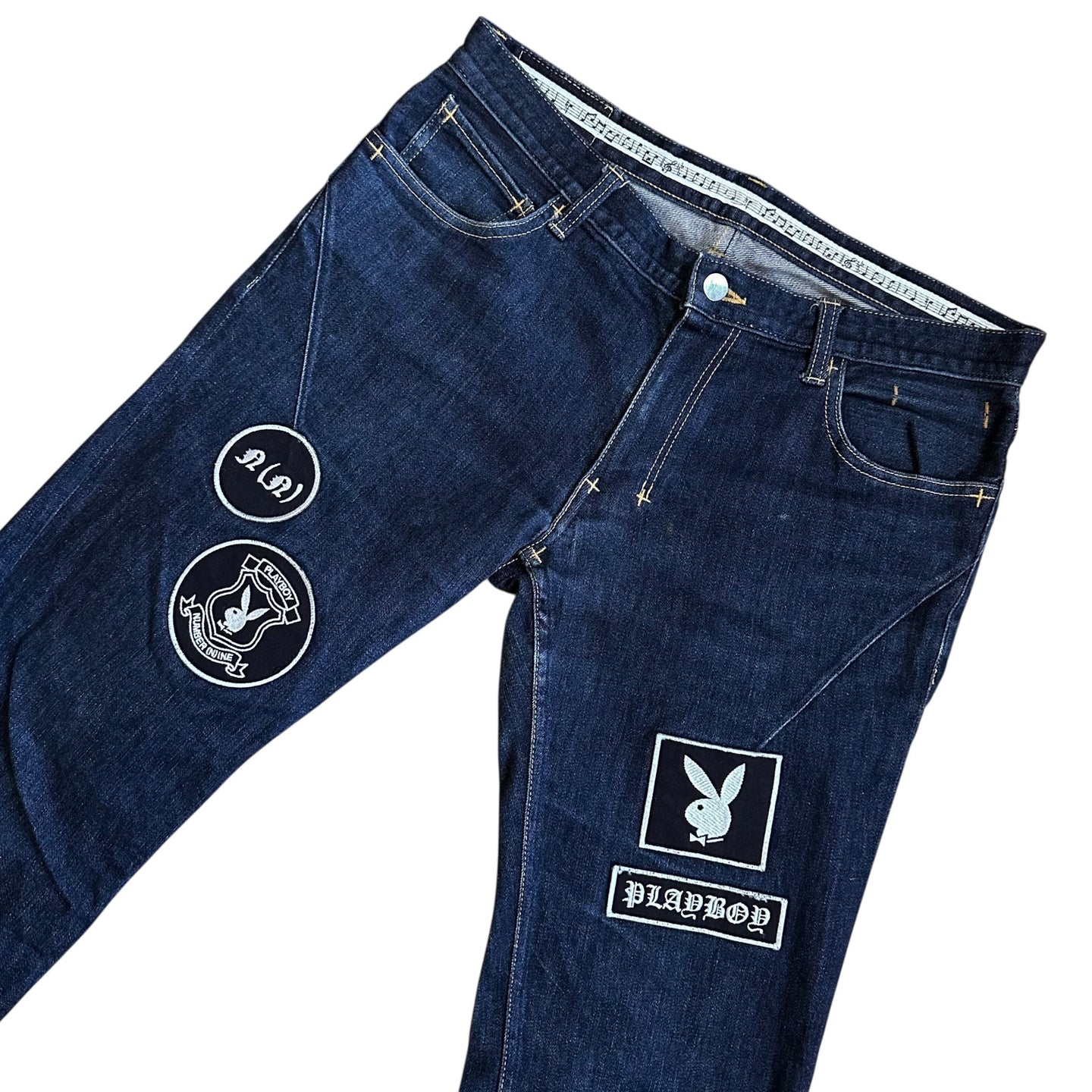 30 Waist Number Nine x Playboy Patch Dark Wash Jeans