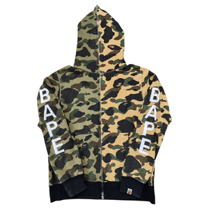 Bape Hoodie Full-Zip Split ABC Green Yellow