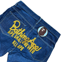 Load image into Gallery viewer, L 34 Waist Bape Jean Shorts Wrangler Champion Logo Embroidered