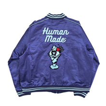 Load image into Gallery viewer, XL Human Made Purple Satin Varsity Jacket