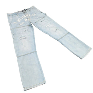 36x34 Billionaire Boys Club Jeans Front Print Light Wash Denim