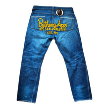 Load image into Gallery viewer, 34" x 32" L Bape Champion Embroidered Selvedge Denim Jeans