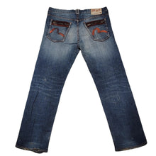 Load image into Gallery viewer, 32x29 Evisu Jeans Small Wings Zip Pockets Denim ORANGE