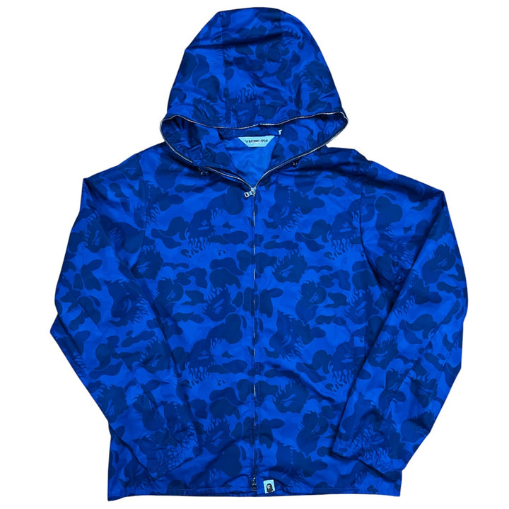 L Bape Blue Flame Nylon Zip Up Jacket (2010)