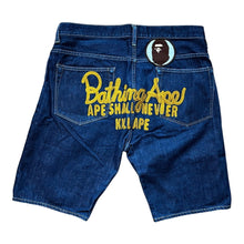 Load image into Gallery viewer, L 34 Waist Bape Jean Shorts Wrangler Champion Logo Embroidered