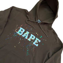Load image into Gallery viewer, XL Bape Paint Splatter Logo Brown Hoody
