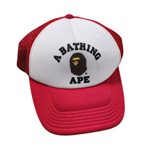 Load image into Gallery viewer, Bape Trucker Hat College Logo RED