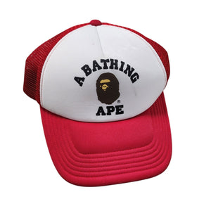 Bape Trucker Hat College Logo RED