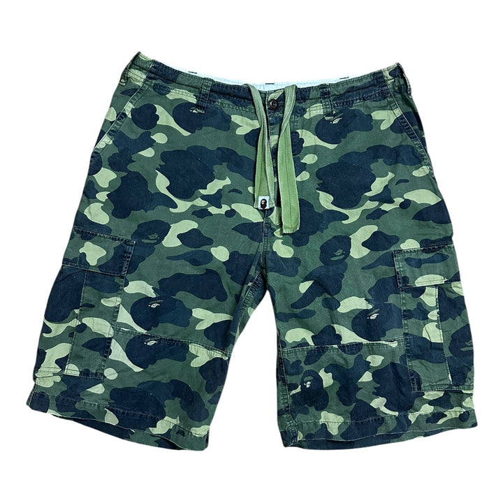 L 34 Waist Bape OG Green Camo Cargo Shorts