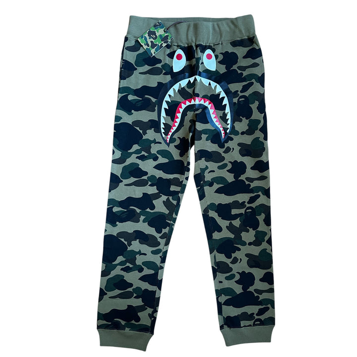 Brand New L 34" Bape Green Camo Shark Sweat Pants