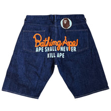 Load image into Gallery viewer, L 34 Waist Bape Jean Shorts Wrangler Champion Logo Embroidered