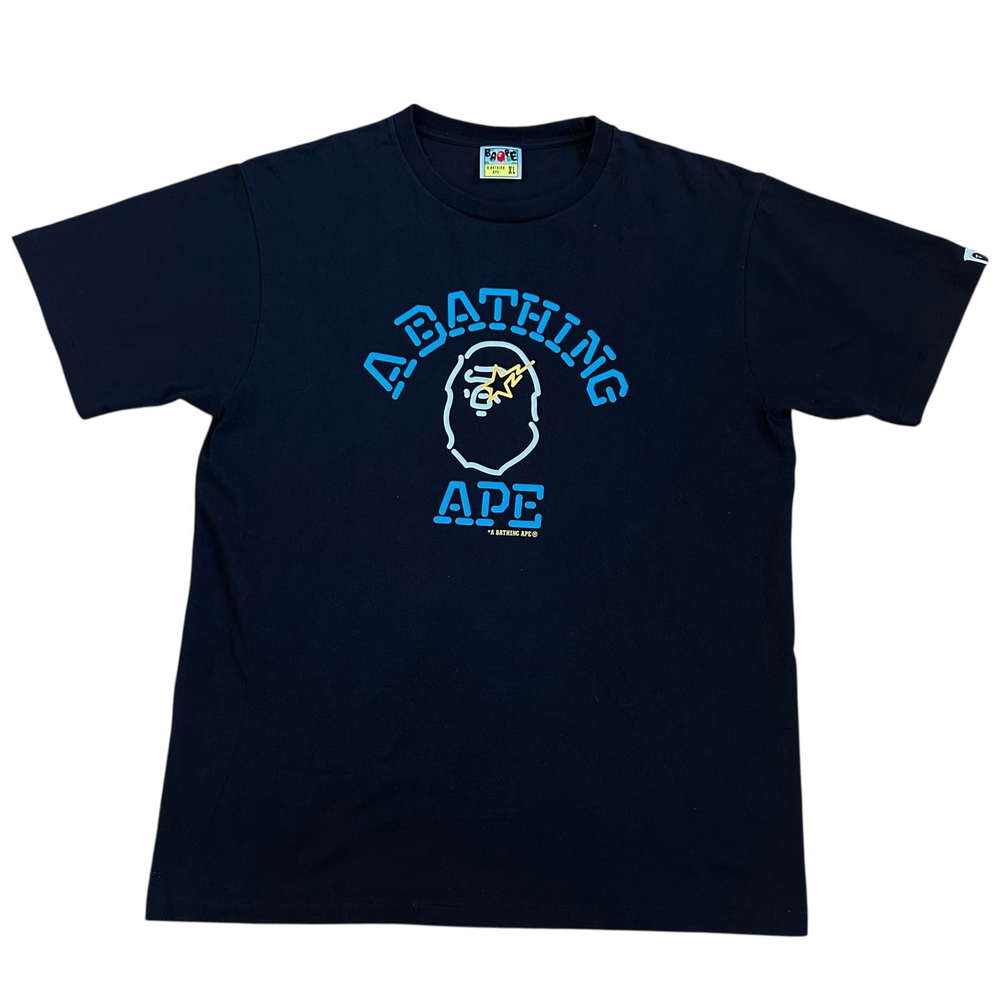 XL Bape Neon Line College Logo Tee