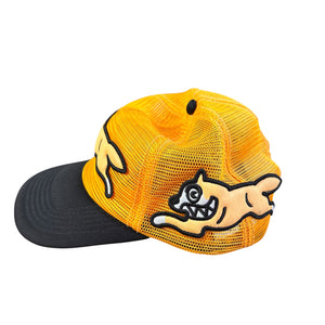 Ice Cream Running Dog Patch Yellow Trucket Hat