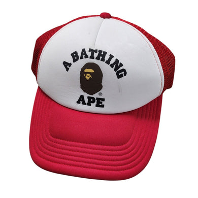 Bape Trucker Hat College Logo RED