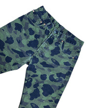 Load image into Gallery viewer, 31" X 32" Bape Levis Green Camo Print Denim Jeans