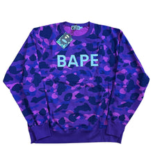 Load image into Gallery viewer, XXL Brand New Bape Purple Camo Swarovski Crewneck