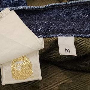 M Bape Jeans BAPE STAS Embroidered Gold Wash Denim