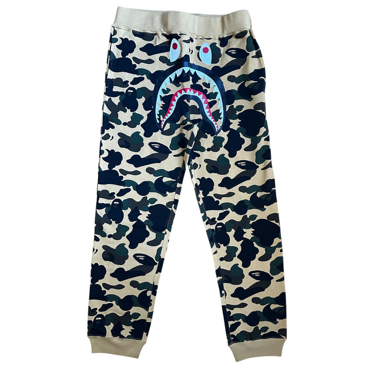 Brand New 2XL 38" Bape Yellow Camo Shark Face Sweat Pants
