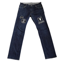 Load image into Gallery viewer, 30 Waist Number Nine x Playboy Patch Dark Wash Jeans