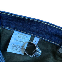 Load image into Gallery viewer, 34" x 32"  L Bape Slim Taper Leather Ape Head Patch Denim