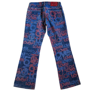 Hysteric Glamour 28" x 28" Love Print Jeans