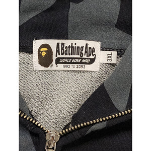 3XL Bape Shark Hoodie Full Zip AOP Stas BLACK GREY