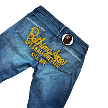 Load image into Gallery viewer, 34" x 32" L Bape Champion Embroidered Selvedge Denim Jeans