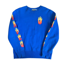 Load image into Gallery viewer, M Bape Royal Blue Flame Crewneck Sweater