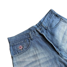 Load image into Gallery viewer, L 34” Waist Ice Cream Jean Short Cones &amp; Bones