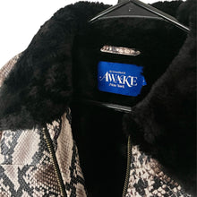 Load image into Gallery viewer, L Awake NY Python Embossed Leather Faux Fur Overcoa