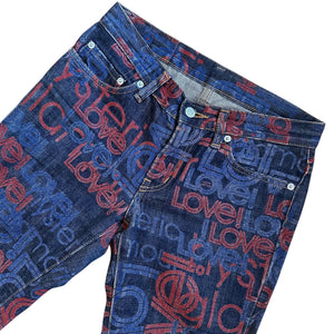 Hysteric Glamour 28" x 28" Love Print Jeans