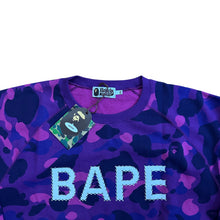 Load image into Gallery viewer, XXL Brand New Bape Purple Camo Swarovski Crewneck