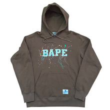Load image into Gallery viewer, XL Bape Paint Splatter Logo Brown Hoody