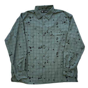 XL Undercover Tee L/S Button Up Grid Drip GREY