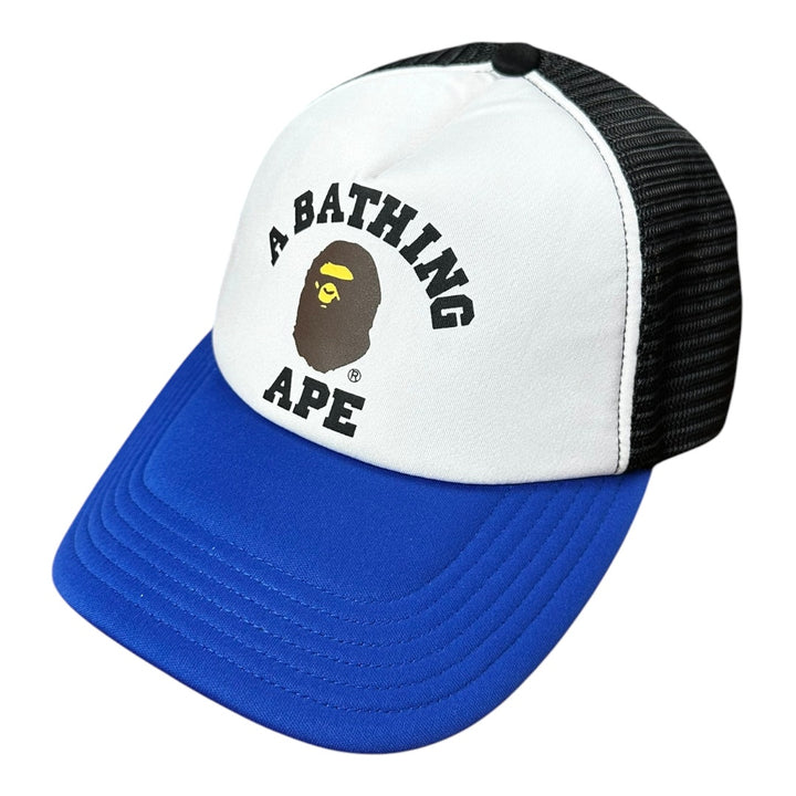 Bape BlueCollege Logo Trucker Hat