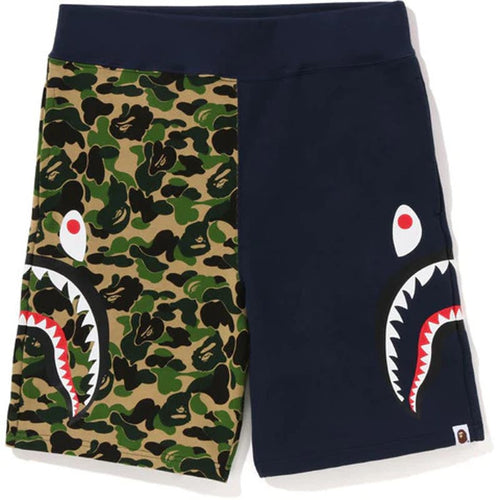 Bape Sweat Shorts ABC Camo Side Shark GREEN BLACK NWT