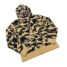 Load image into Gallery viewer, XL Bape Hoodie 1st Camo Shark Face WGM YELLOW