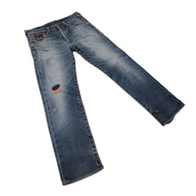 Load image into Gallery viewer, 32x29 Evisu Jeans Small Wings Zip Pockets Denim ORANGE